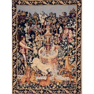 Gobelin tapisserie Licorne à  la fontaine